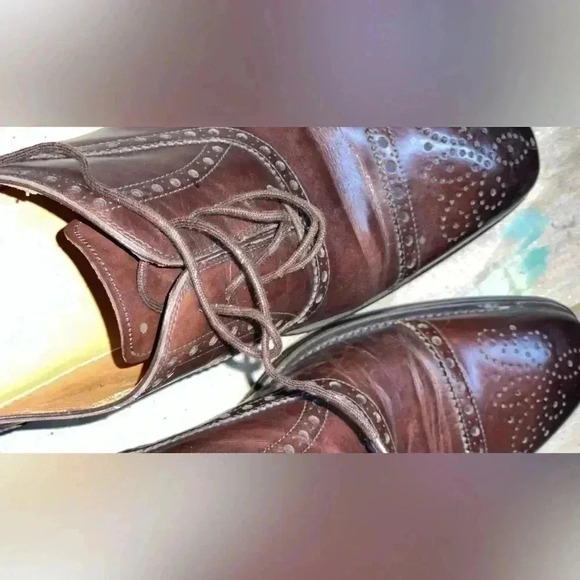 Magnanni Men’s Cognac Leather Lace Up Cap Toe Oxfords Size 10​ - Picture 5 of 8
